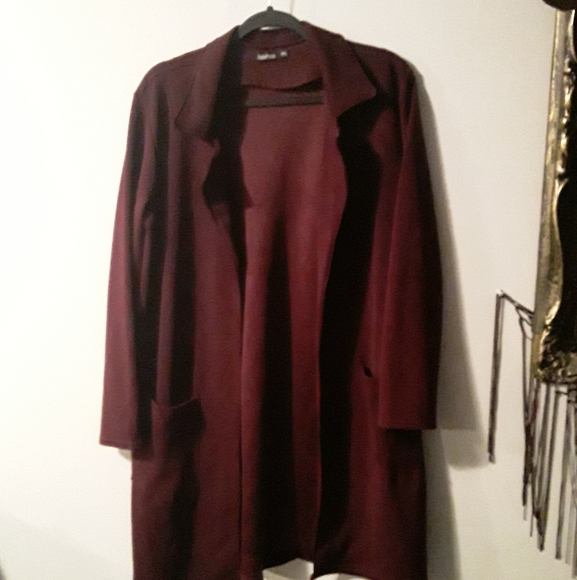 BooHoo Women Long TrenchCoat/Cardigan Type Sweater - Picture 2 of 12
